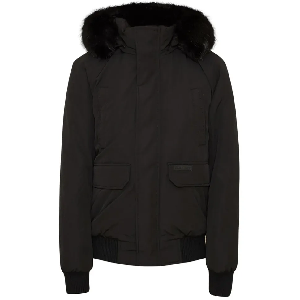 Parka Courte Fourrure Noir