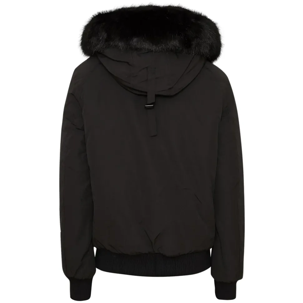 Parka Courte Fourrure Noir