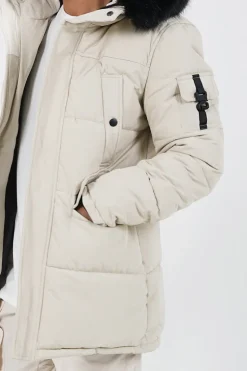 Parka Fourrure Deperlante Beige