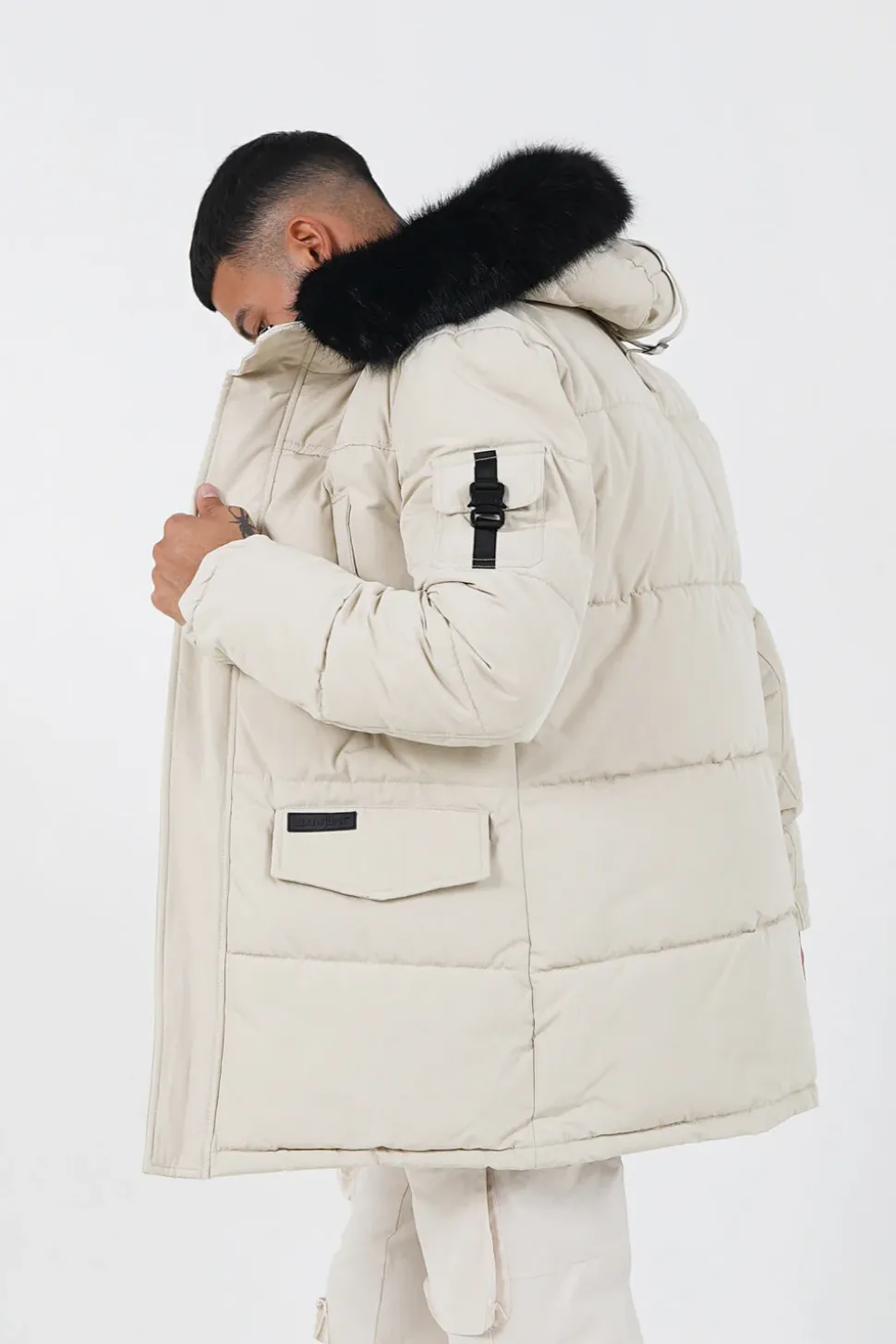 Parka Fourrure Deperlante Beige