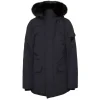Parka Fourrure Deperlante Bleu Fonce