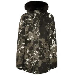 Parka Fourrure Imprime Montagne Noir