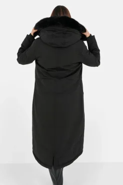Parka Longue Interieur Polaire Noir