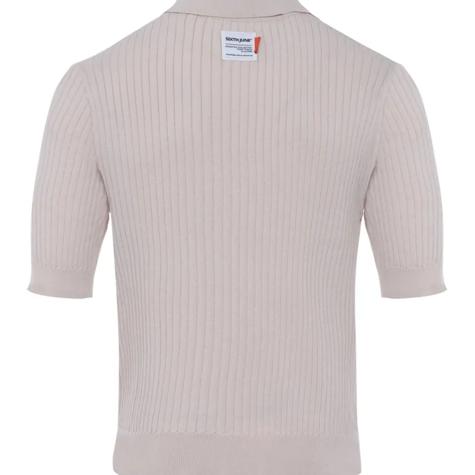 Polo Cotele Manches Courtes Beige