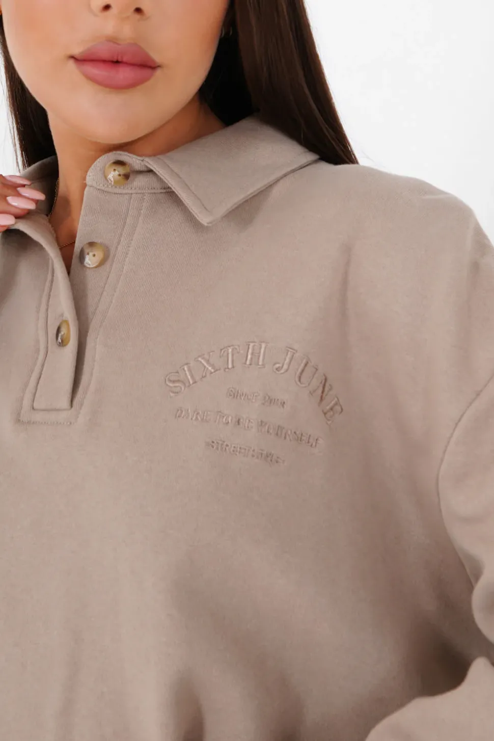 Polo Court Logo Brode Beige