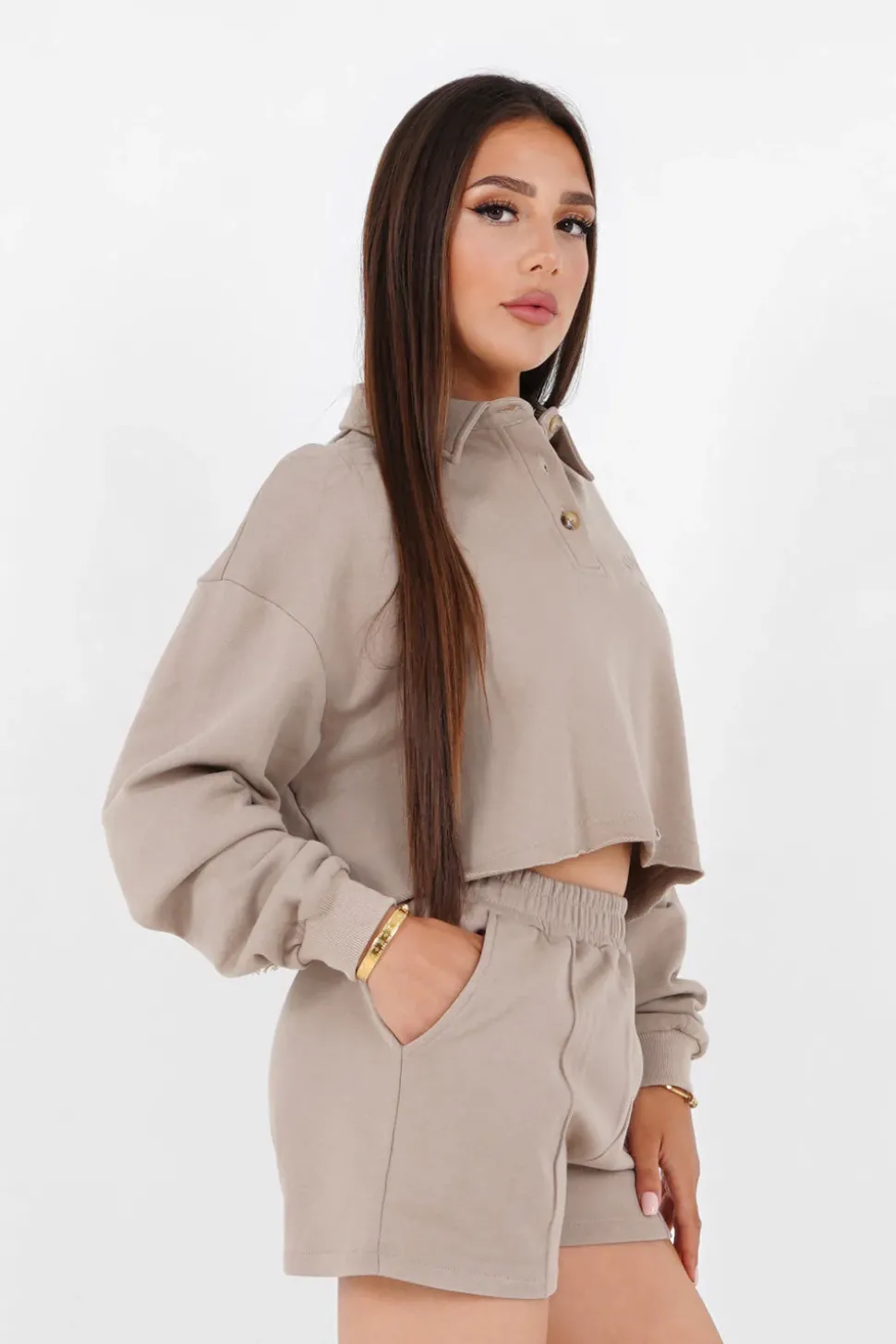 Polo Court Logo Brode Beige