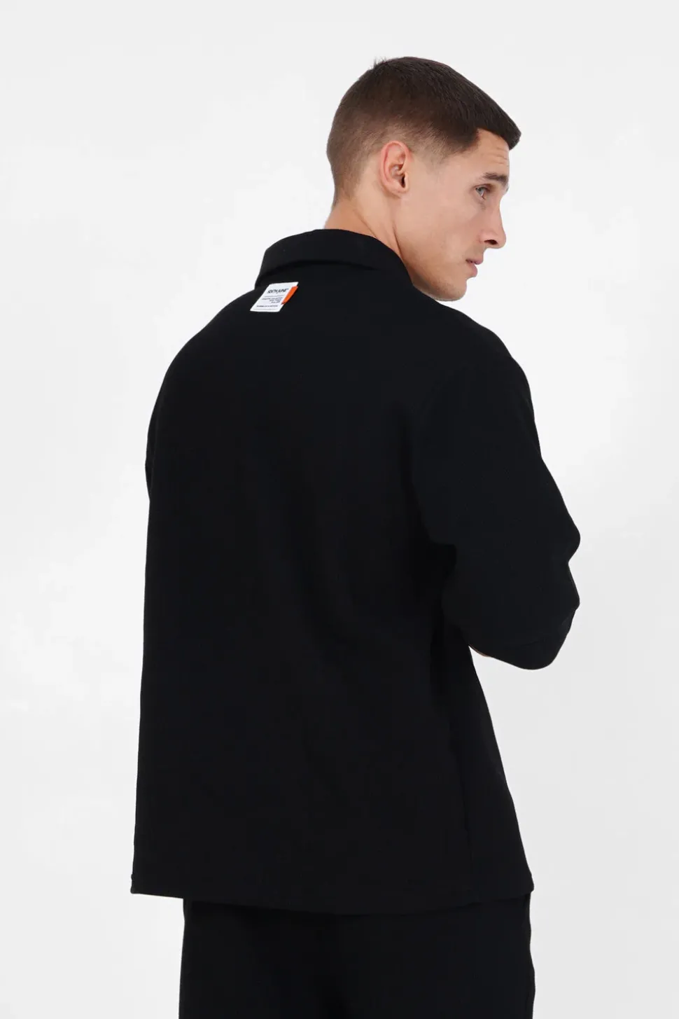 Polo Gaufre Oversize Noir