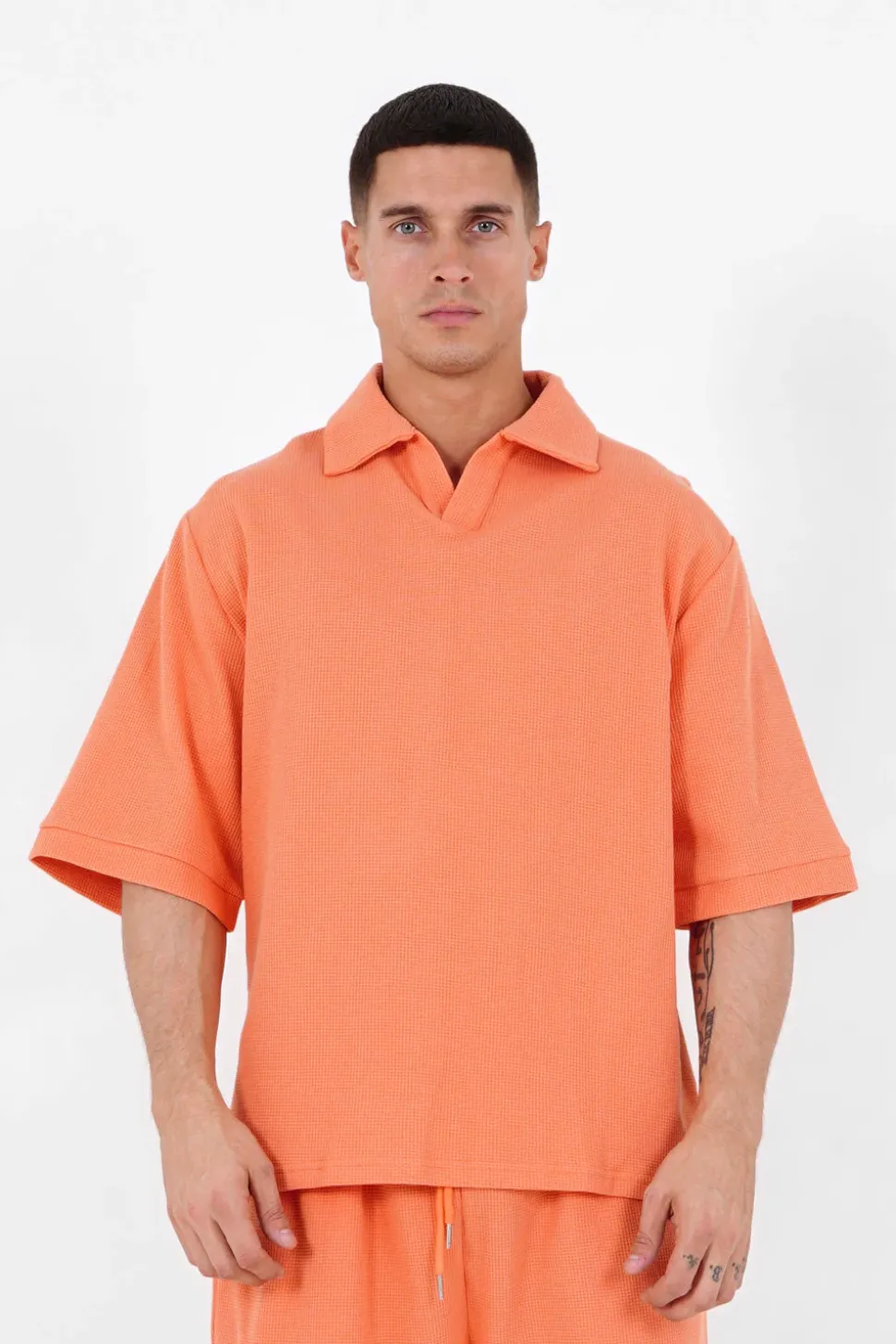 Polo Gaufre Oversize Orange