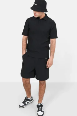 Polo Plisse Noir