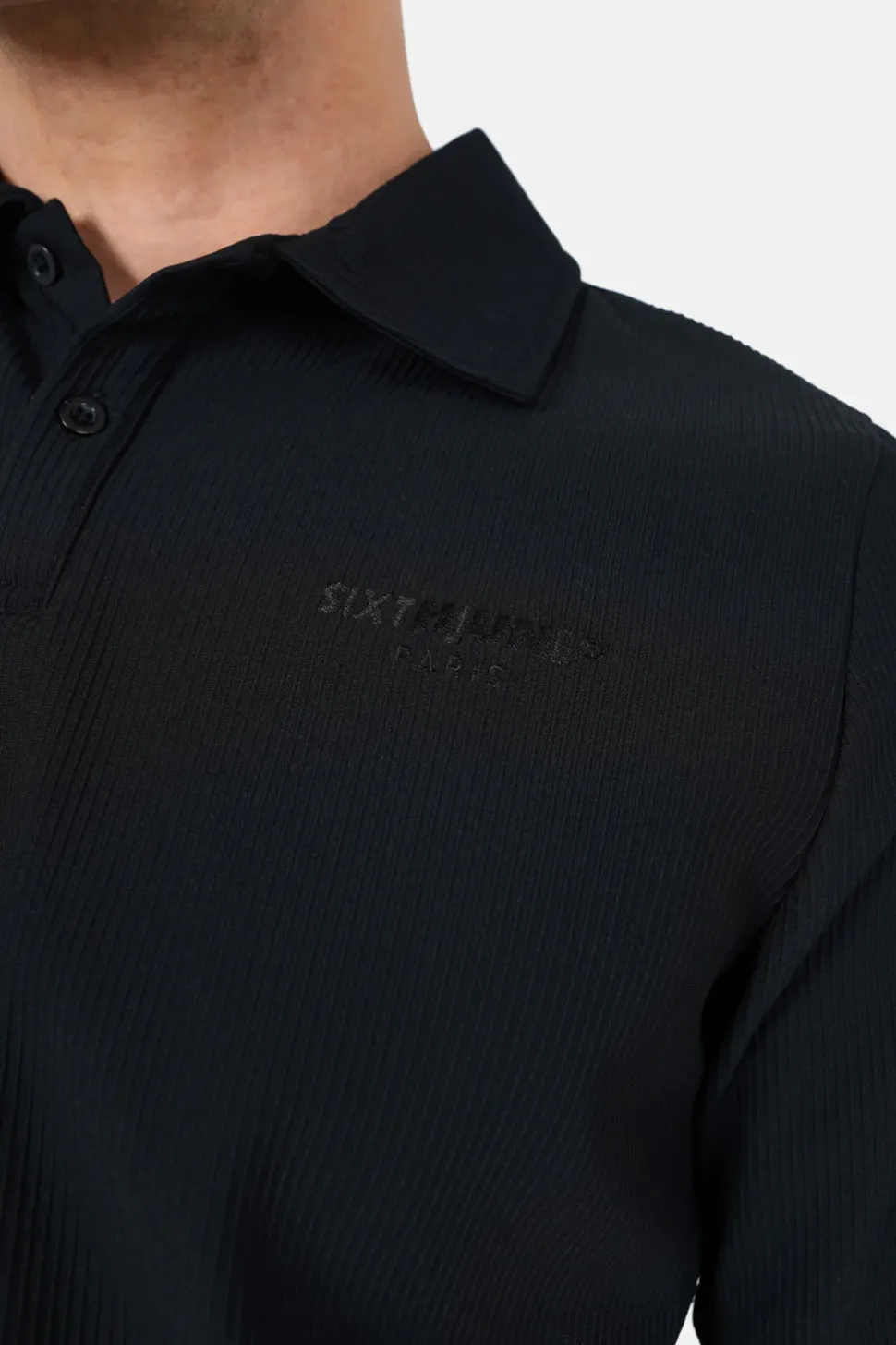 Polo Plisse Noir