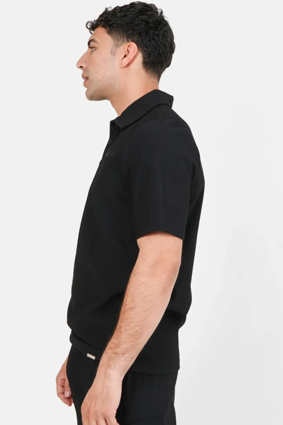 Polo Plisse Noir