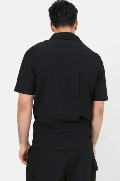 Polo Plisse Noir