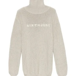 Pull Maille Col Roule Beige