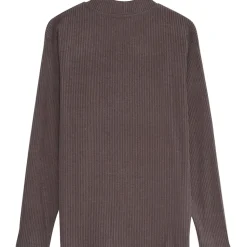 Pull Maille Cotele Col Gris Taupe