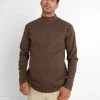 Pull Maille Logo Brode Marron
