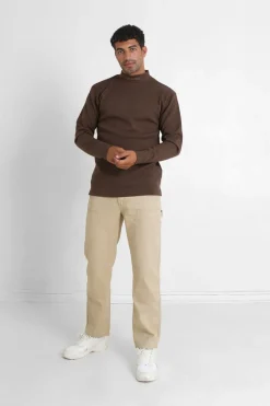 Pull Maille Logo Brode Marron