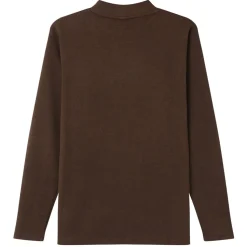 Pull Maille Logo Brode Marron