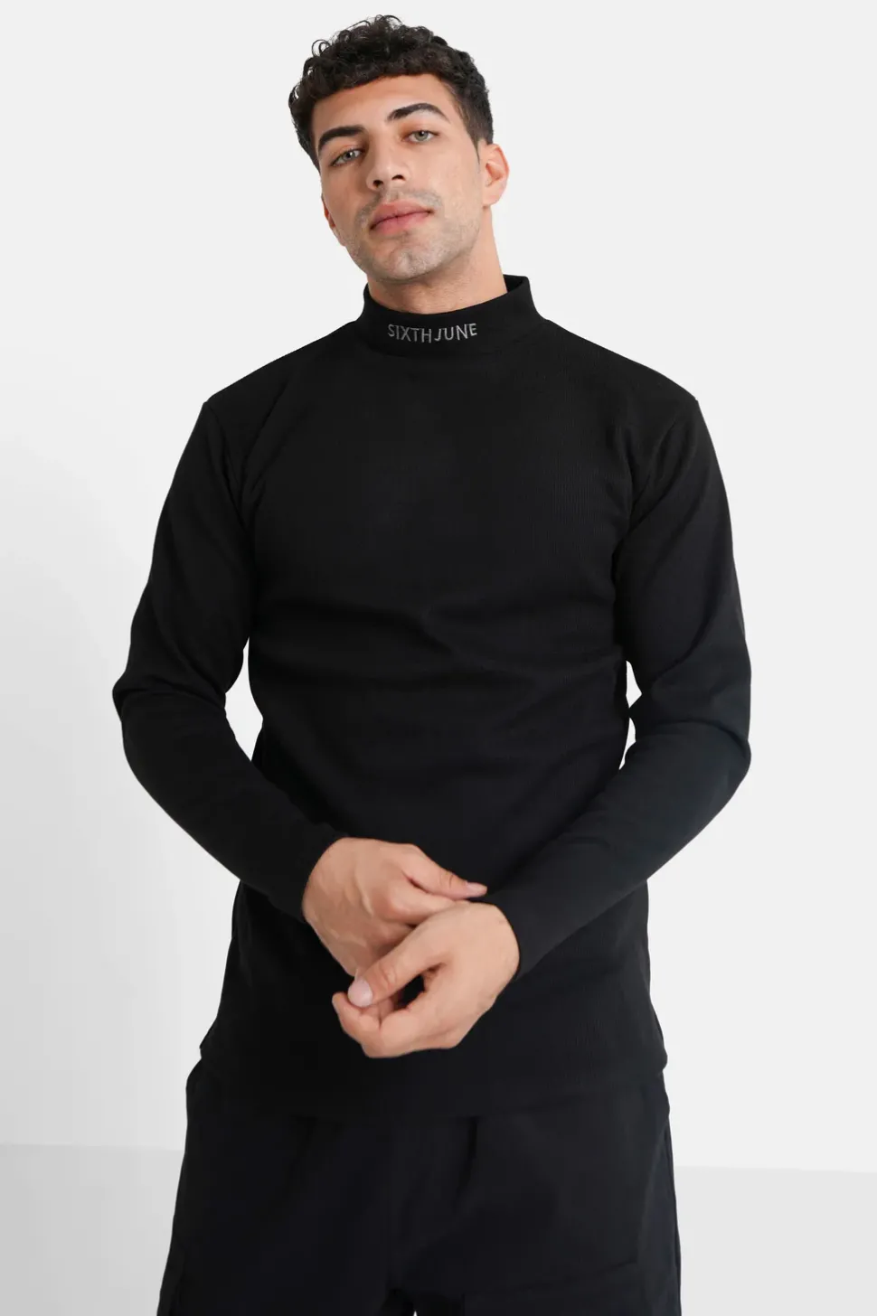 Pull Maille Logo Brode Noir