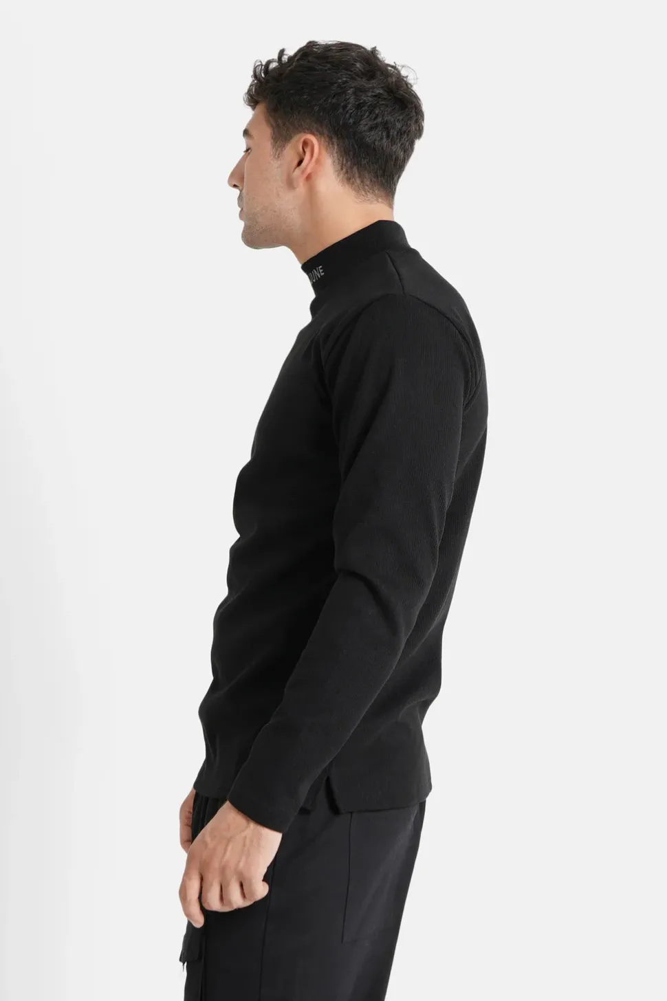 Pull Maille Logo Brode Noir
