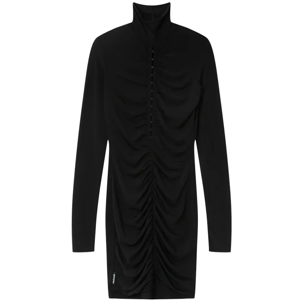 Robe Agrafes Manches Longues Noir
