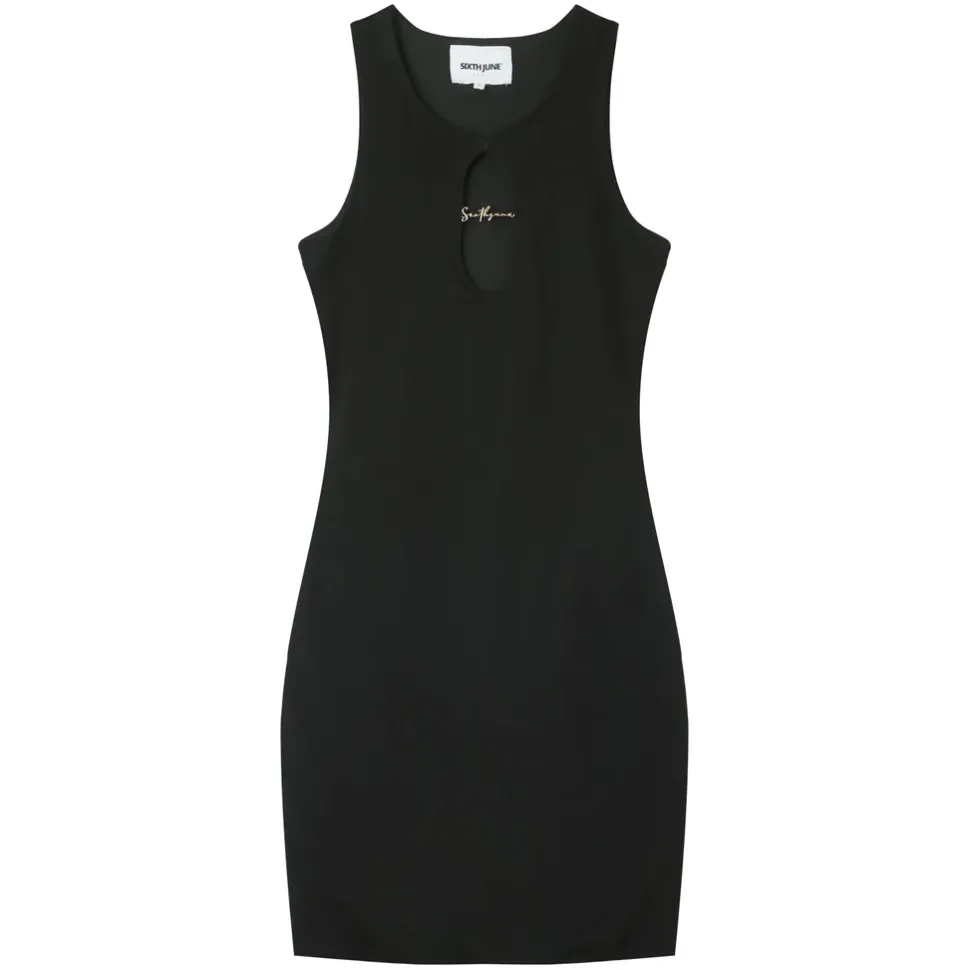 Robe Bijou Poitrine Noir