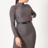 Robe Boucle Manches Longues Gris