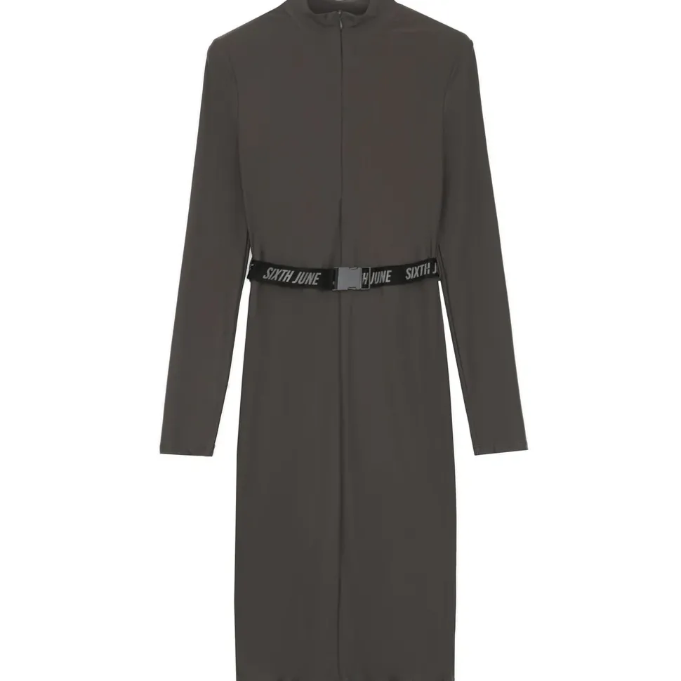 Robe Boucle Manches Longues Gris