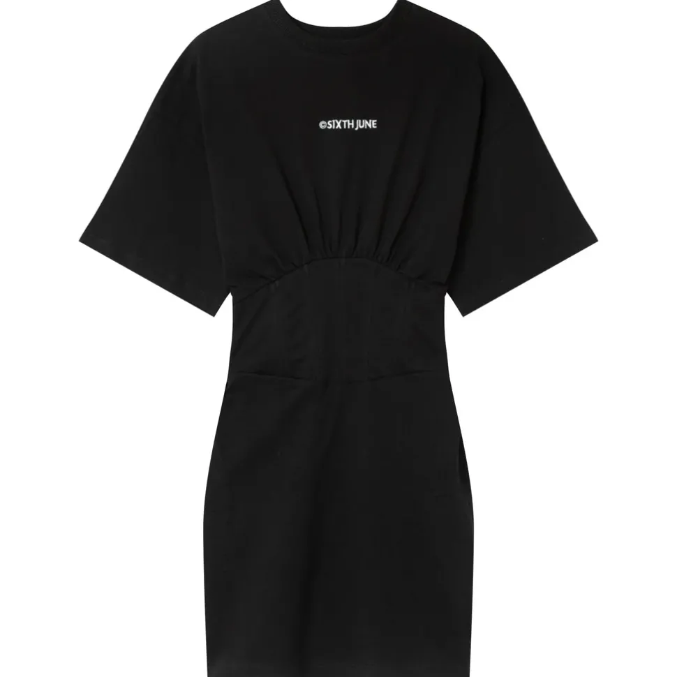 Robe Corset Broderie Noir
