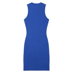 Robe Cotelee Moulante Bleu Fonce