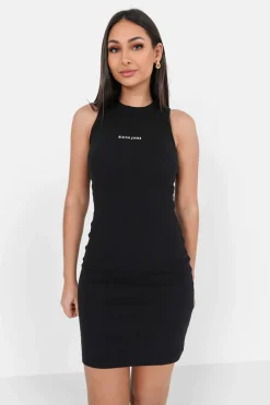 Robe Cotelee Moulante Noir