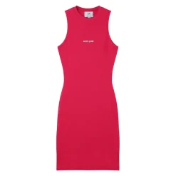 Robe Cotelee Moulante Rose