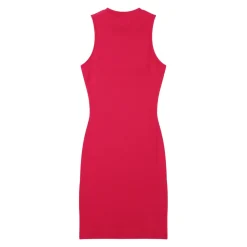 Robe Cotelee Moulante Rose