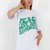 Robe Courte Peace Love Blanc