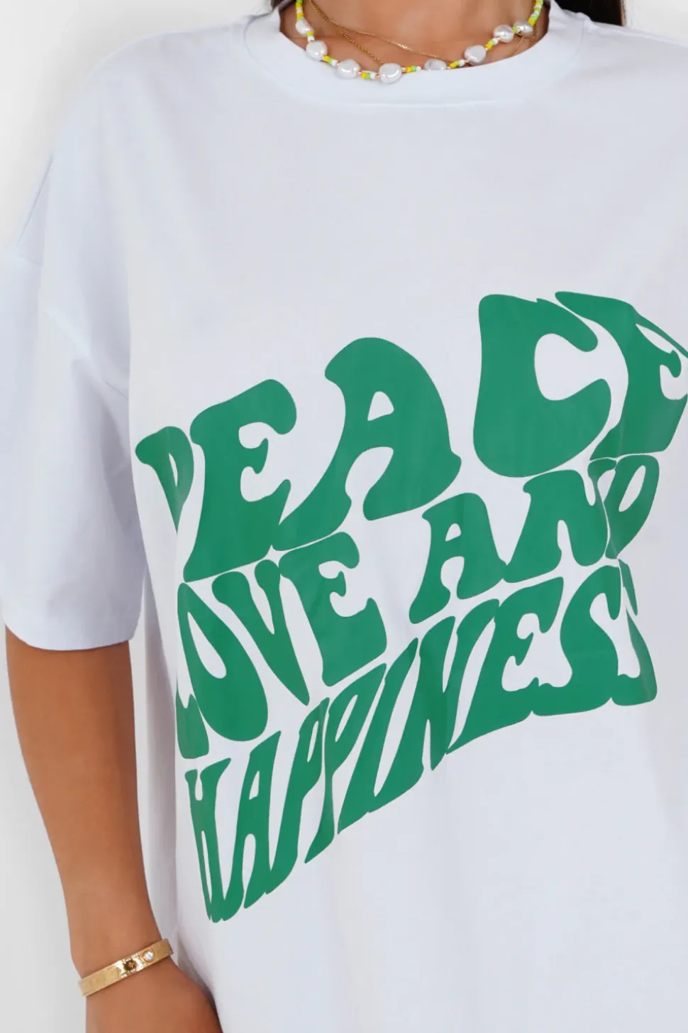 Robe Courte Peace Love Blanc