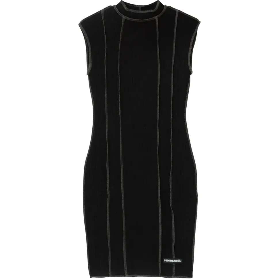 Robe Coutures Inversees Noir