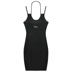 Robe Croisee Velours Cotele Noir