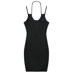 Robe Croisee Velours Cotele Noir