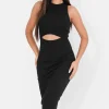 Robe Maille Ouverture Avant Noir