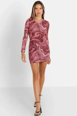 Robe Mesh Encre Rose