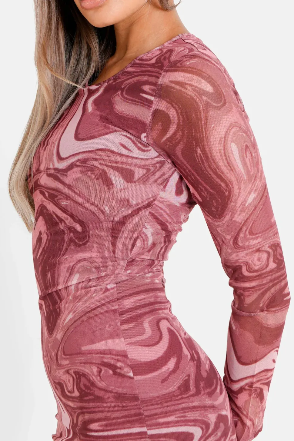 Robe Mesh Encre Rose
