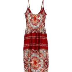 Robe Motif Orientale Rouge Fonce