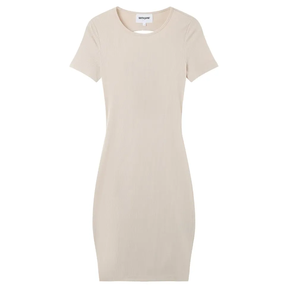 Robe Ouverture Dos Beige
