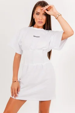 Robe T-Shirt Corset Blanc