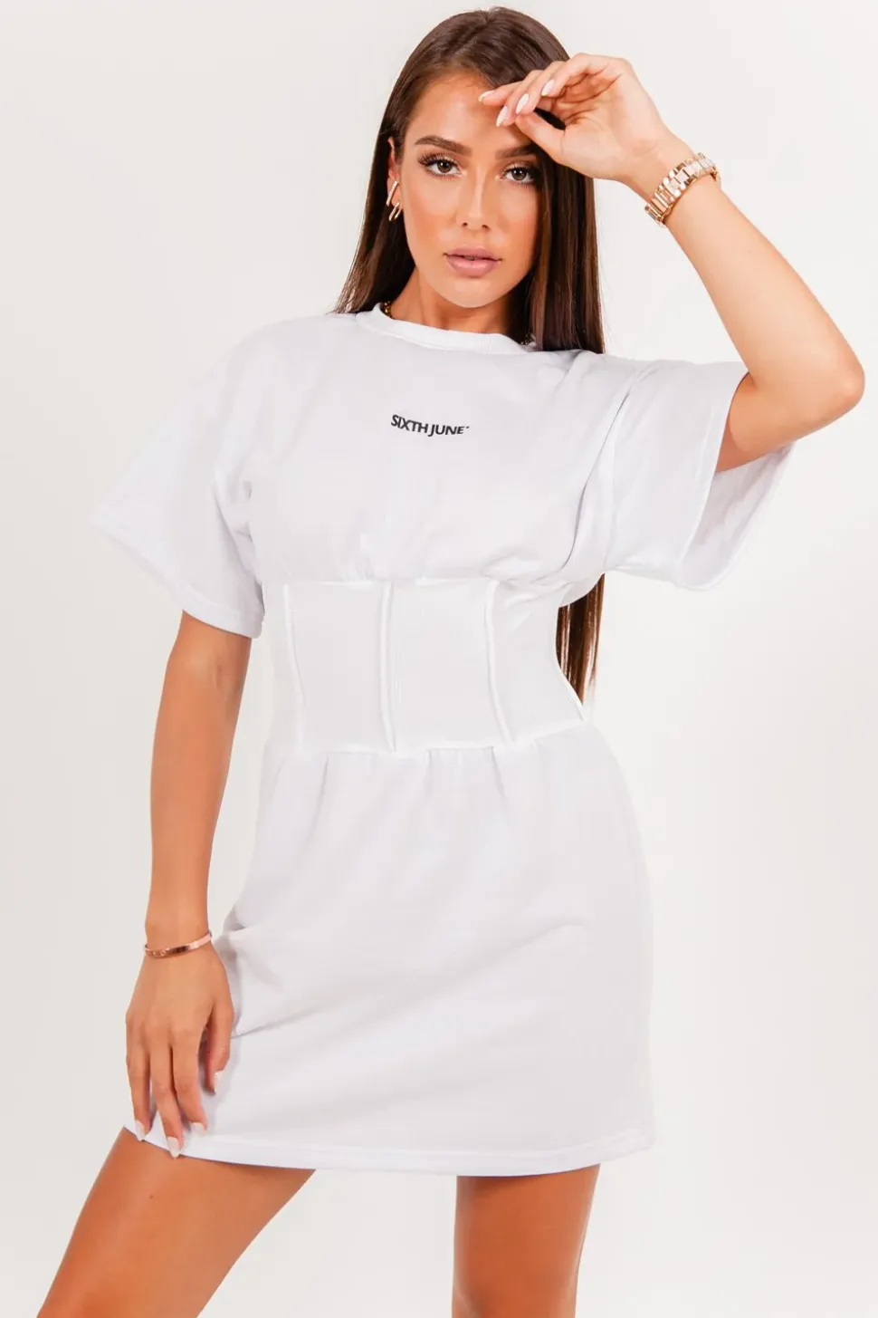Robe T-Shirt Corset Blanc