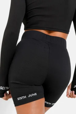 Short Court Satine Brode Noir