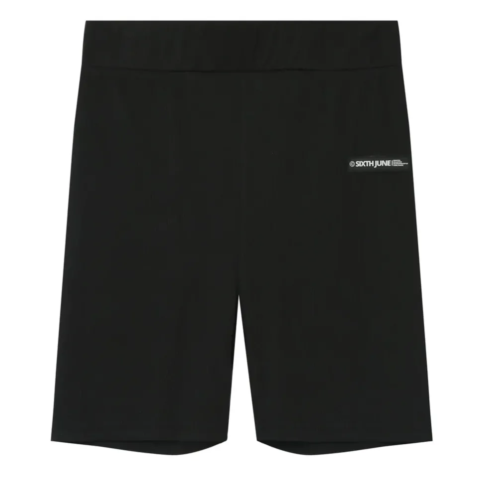 Short Court Satine Brode Noir