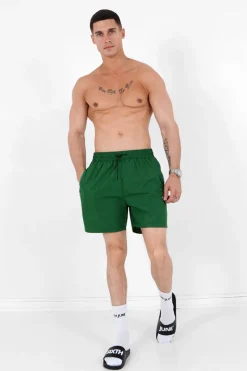 Short De Bain Logo Vert Fonce