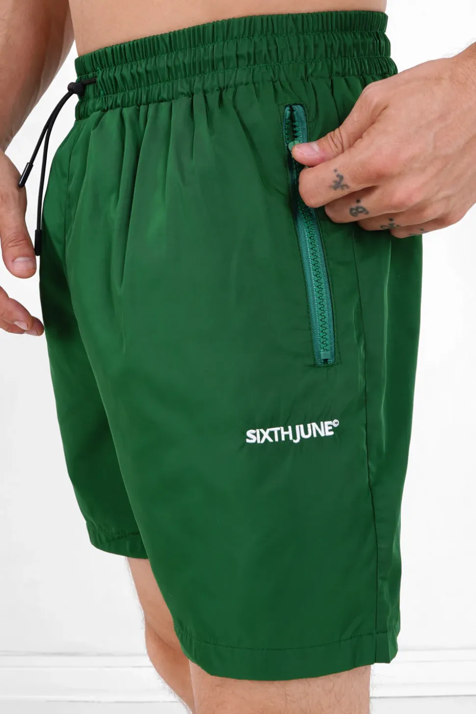 Short De Bain Logo Vert Fonce