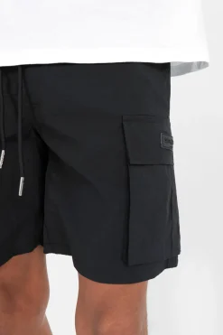 Short De Bain Poches Cargo Noir