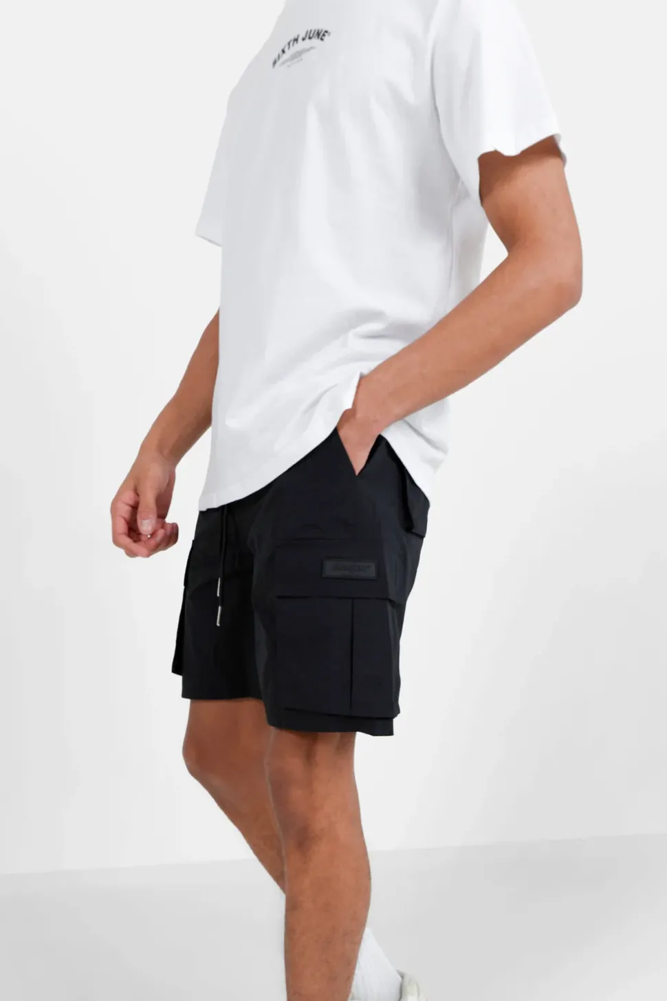 Short De Bain Poches Cargo Noir